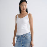 Agolde Jordan Tank in White - side view