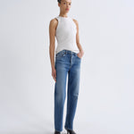 Agolde Lana HR Vintage Straight Stretch in Waive - styled look
