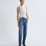 Agolde Lana HR Vintage Straight Stretch in Waive - styled look
