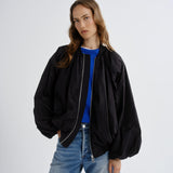 Agolde Raffi Bomber Jacket in Black - close up
