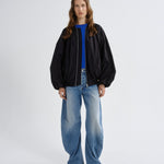 Agolde Raffi Bomber Jacket in Black - close up