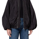 Agolde Raffi Bomber Jacket in Black - detail view