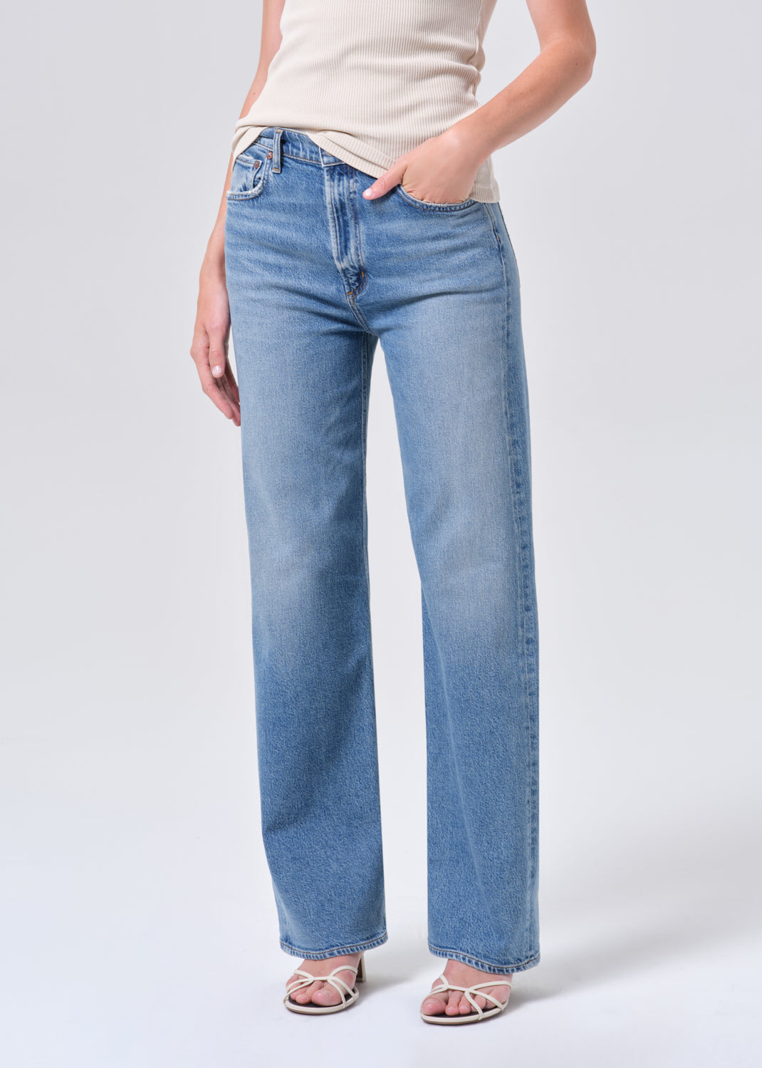 Agolde Ren 32 High Rise Wide Leg in Measure