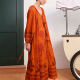 Alemais Boathouse Shirtdress in Orange - detail view