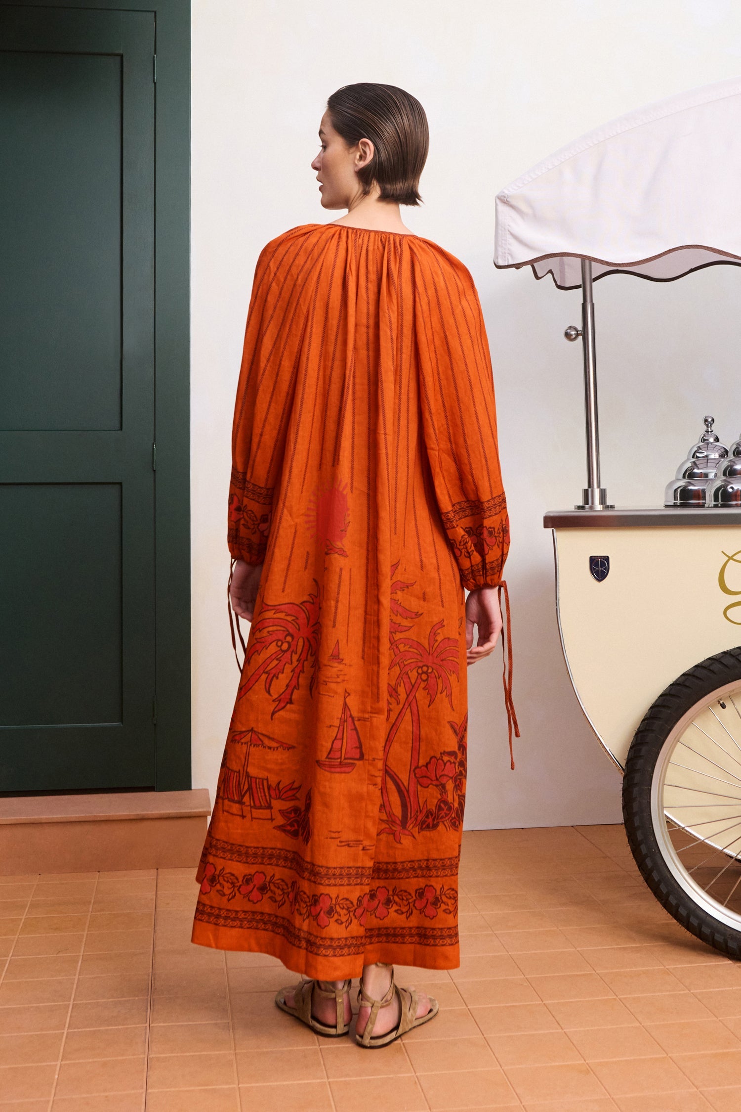 Alemais Boathouse Shirtdress in Orange - styled look