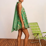 Alemais Fish Sticks Mini Dress in Green - detail view