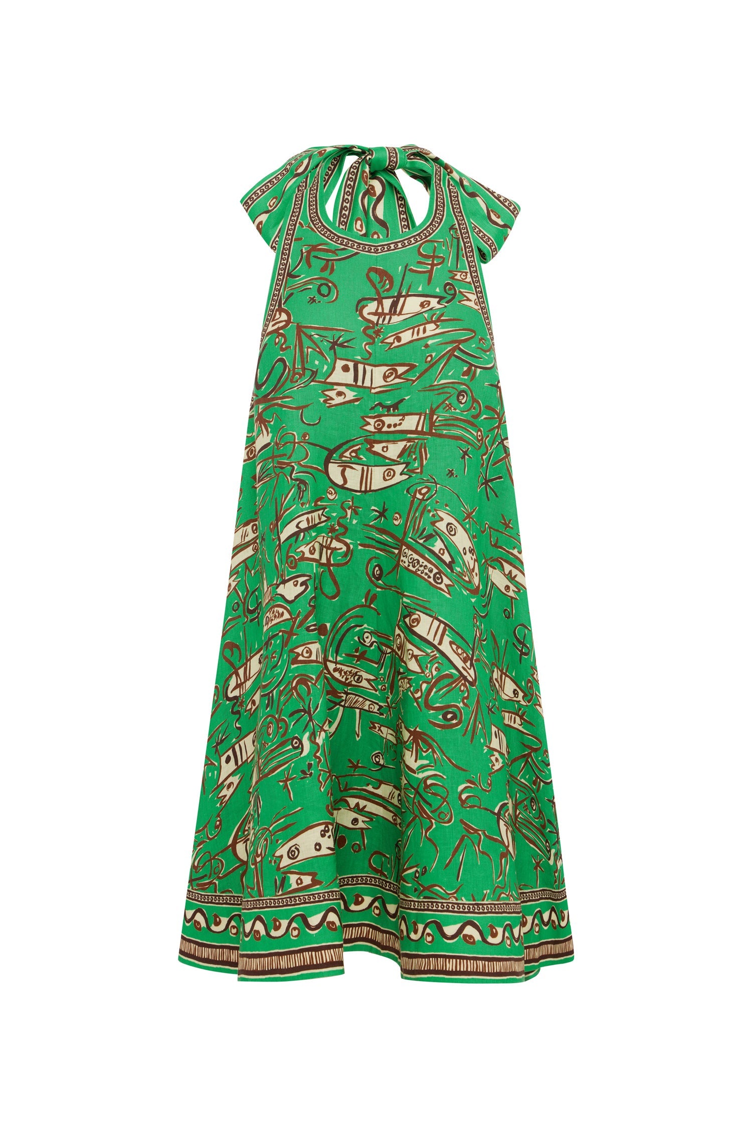Alemais Fish Sticks Mini Dress in Green