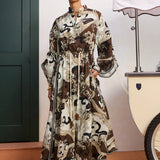 Alemais Otis Shirtdress in Chocolate - side view