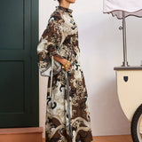 Alemais Otis Shirtdress in Chocolate - detail view