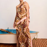Alemais Porter Midi Dress in Burgundy - side view
