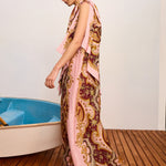 Alemais Porter Midi Dress in Burgundy - detail view