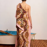 Alemais Porter Midi Dress in Burgundy - styled look