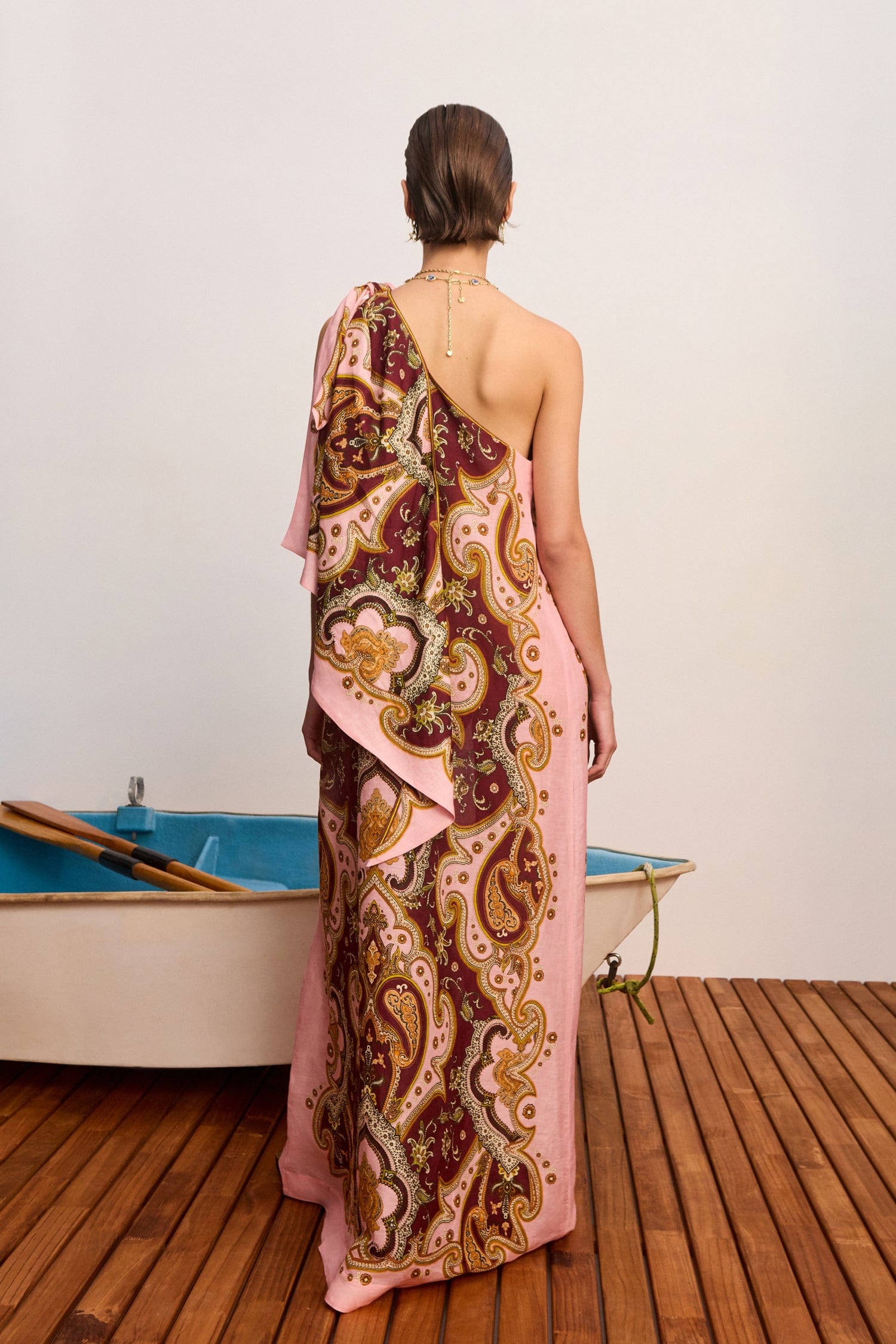 Alemais Porter Midi Dress in Burgundy - styled look