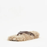 Alias Mae Fella Thong in Chocolate Leather and Shearling