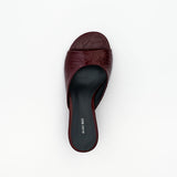 Alias Mae Mina Flat in Burgundy Oily Crinkle Leather