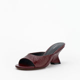 Alias Mae Mina Flat in Burgundy Oily Crinkle Leather