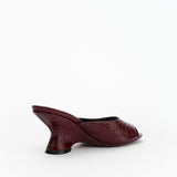 Alias Mae Mina Flat in Burgundy Oily Crinkle Leather