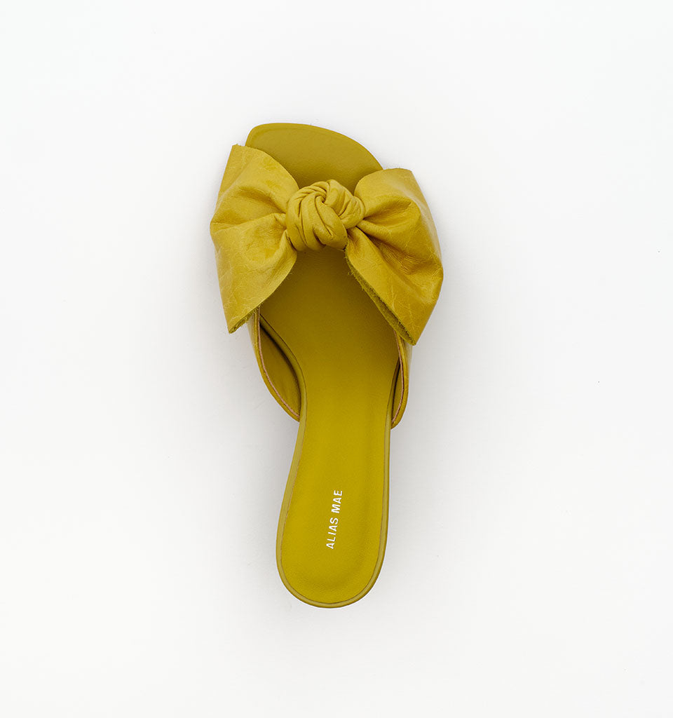 Alias Mae Sybil Heel in Citrus Oily Crinkle Leather - side view