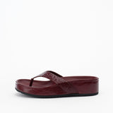 Alias Mae Akiko Flat in Burgundy Oily Crinkle Leather