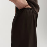 Almada Bias Satin Pant in Chocolate