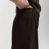 Almada Bias Satin Pant in Chocolate