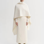 Almada Colette Double Cape in Cream - side view