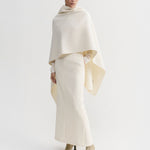 Almada Colette Double Cape in Cream - detail view