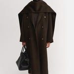 Almada Micha Double Scarf in Chocolate