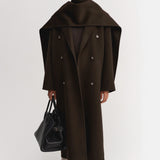 Almada Micha Double Scarf in Chocolate