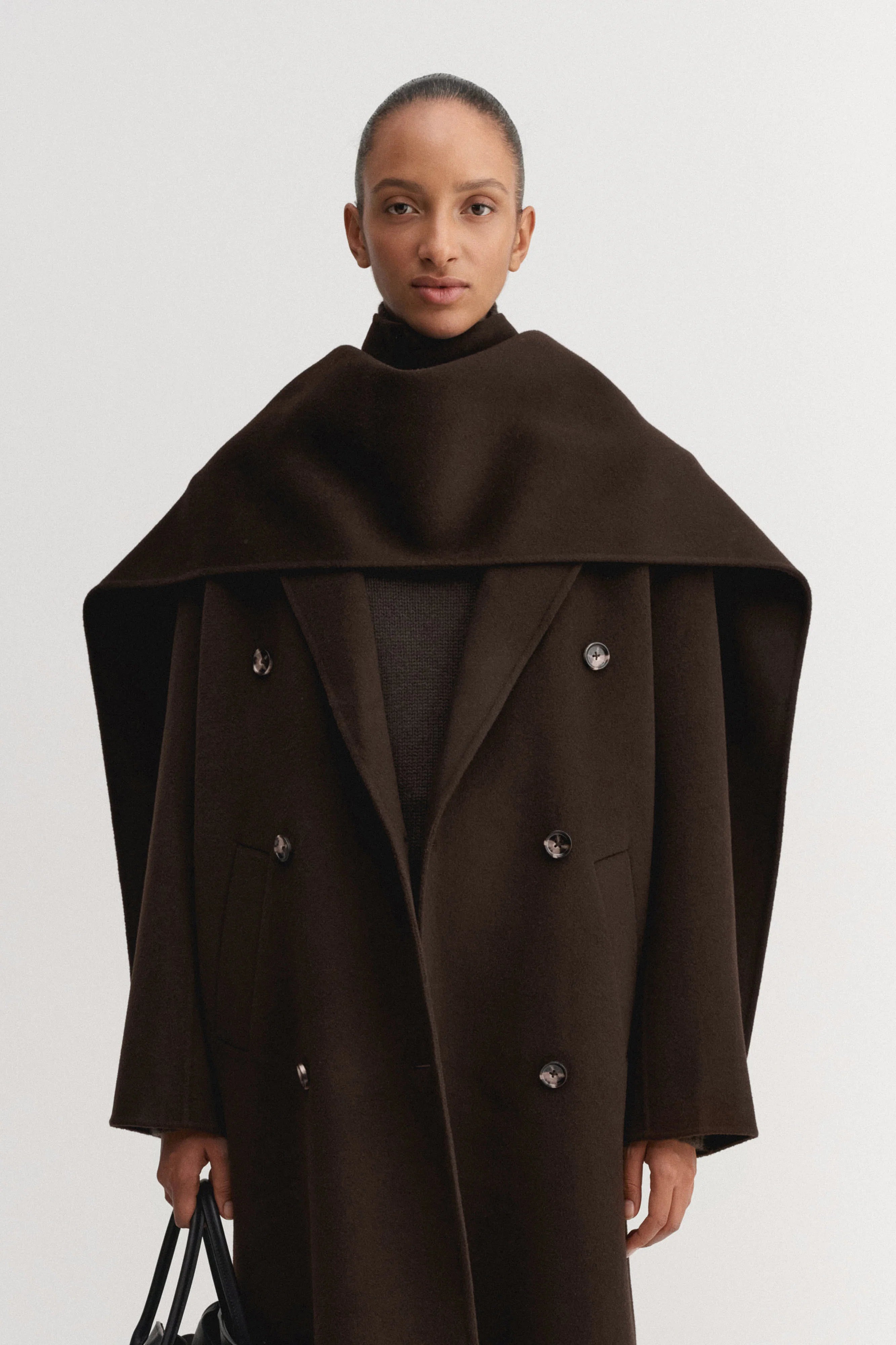 Almada Micha Double Scarf in Chocolate