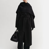 Almada Micha Double Scarf in Black - detail view