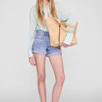 Anine Bing Cabana Bucket Hat in Natural - side view