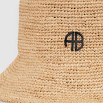 Anine Bing Cabana Bucket Hat in Natural - detail view