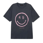 Anine Bing Cade Tee Smiley in Washed Grey