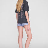 Anine Bing Cade Tee Smiley in Washed Grey - detail view