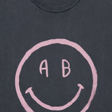 Anine Bing Cade Tee Smiley in Washed Grey - styled look
