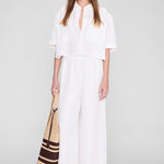 Anine Bing Edith Shirt in Ivory - side view