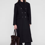Anine Bing Elly Embossed Tote in Dark Brown - side view