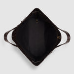 Anine Bing Elly Embossed Tote in Dark Brown - styled look
