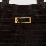 Anine Bing Elly Embossed Tote in Dark Brown - outfit inspiration