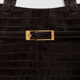 Anine Bing Elly Embossed Tote in Dark Brown - outfit inspiration