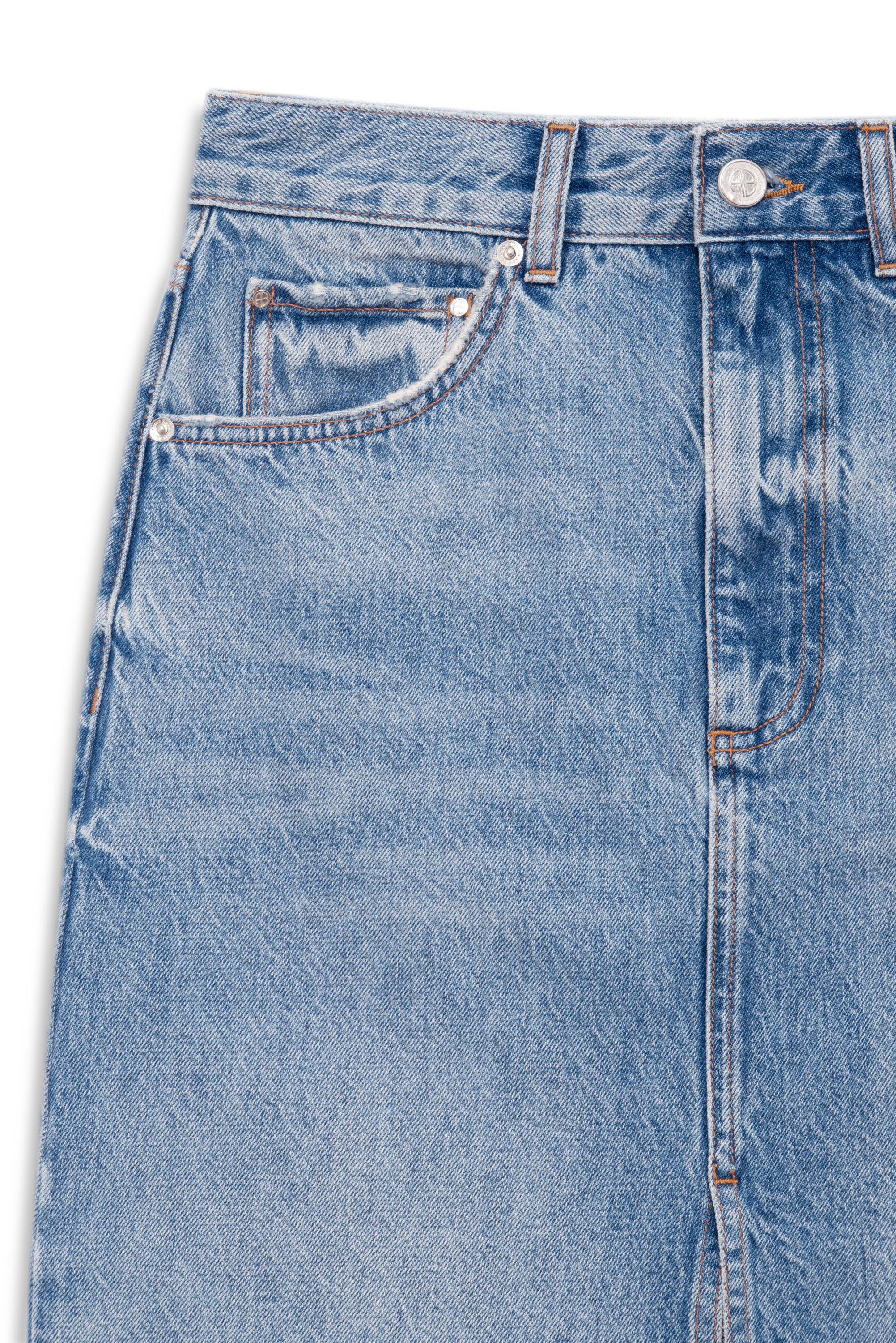 Anine Bing Jamey Skirt in Arbor Blue - styled look