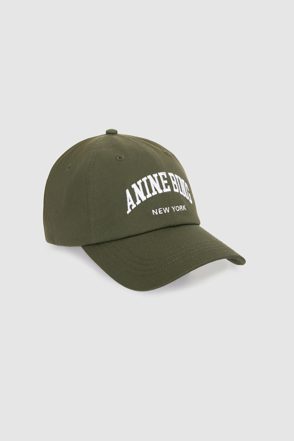 Anine Bing Jeremy Baseball Cap NY in Army Green - detail view