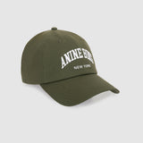 Anine Bing Jeremy Baseball Cap NY in Army Green - detail view