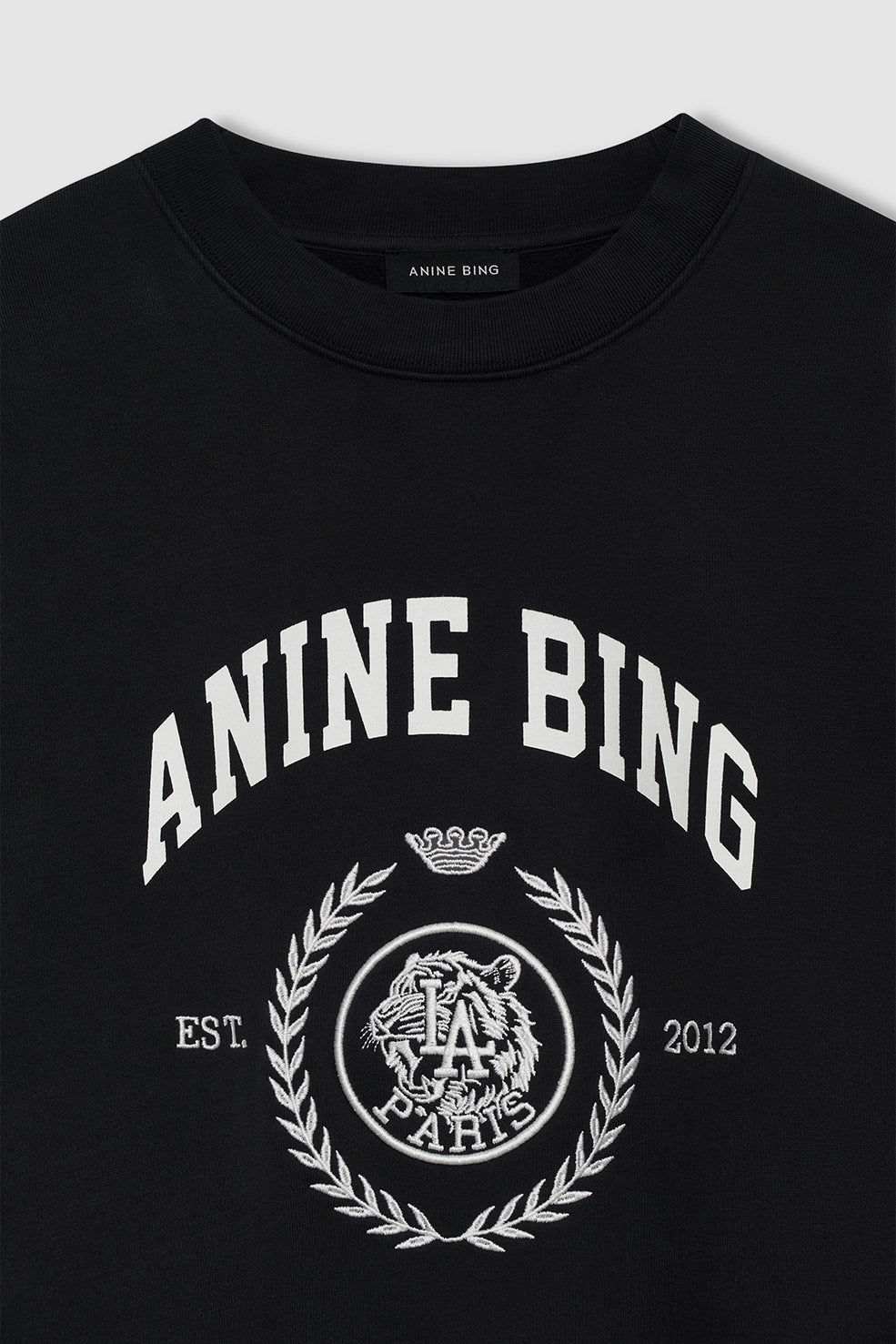 Anine Bing Miles Sweatshirt Collegiate in Vintage Black - side view