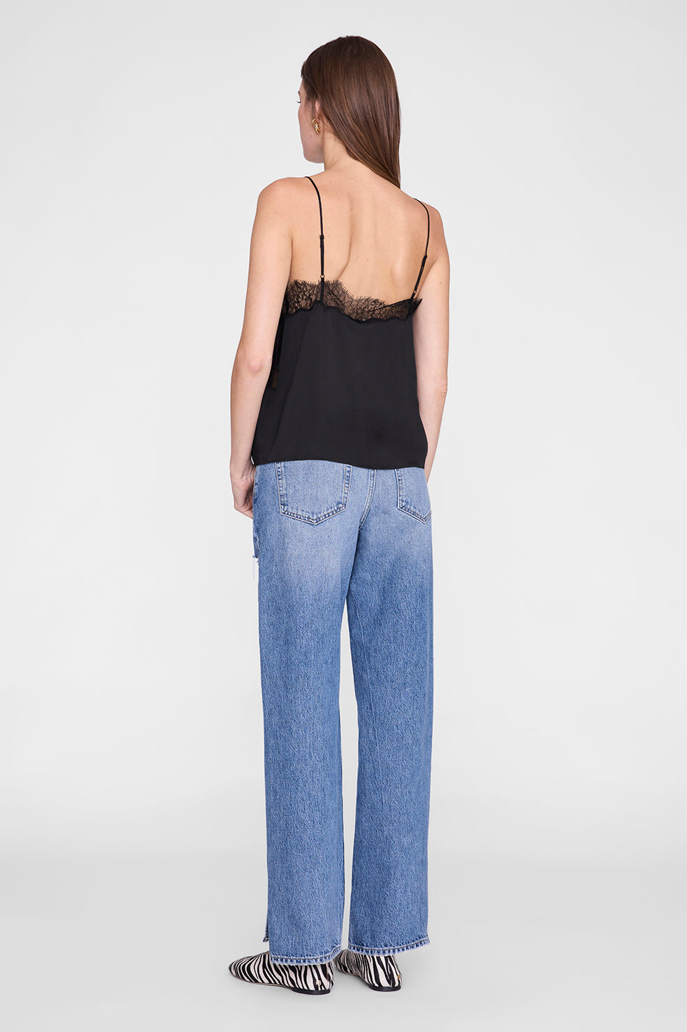 Anine Bing Mael Camisole in Black - detail view