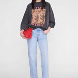 Anine Bing Miles Sweatshirt Tiger Bing in Washed Black