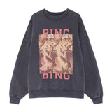 Anine Bing Miles Sweatshirt Tiger Bing in Washed Black