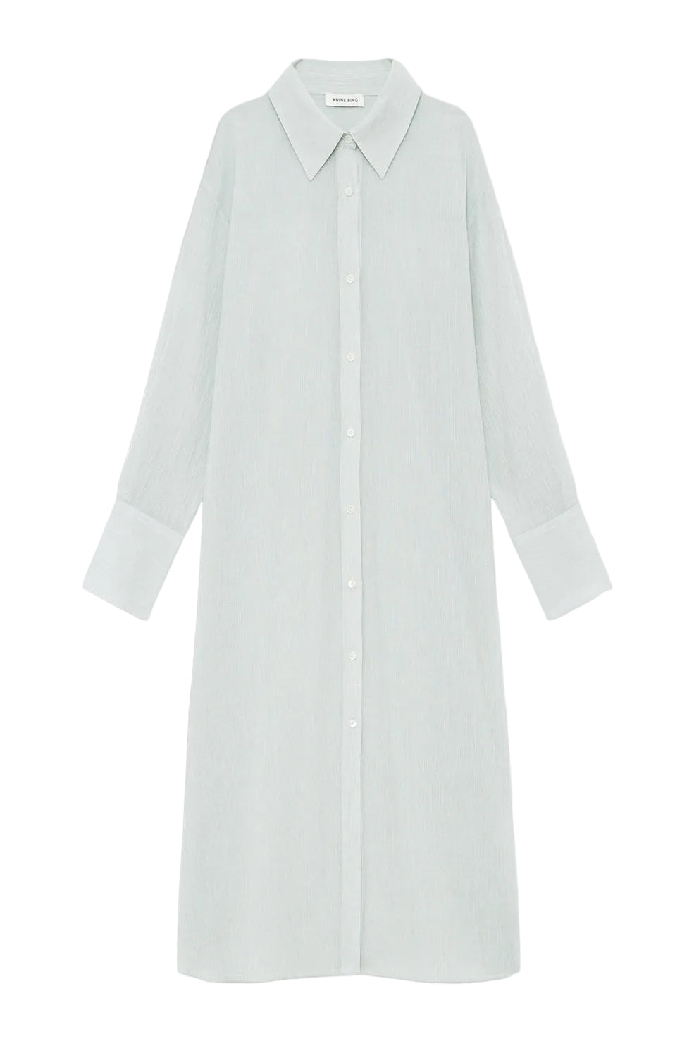 Anine Bing Noemi Dress in Green and White Mini Stripe