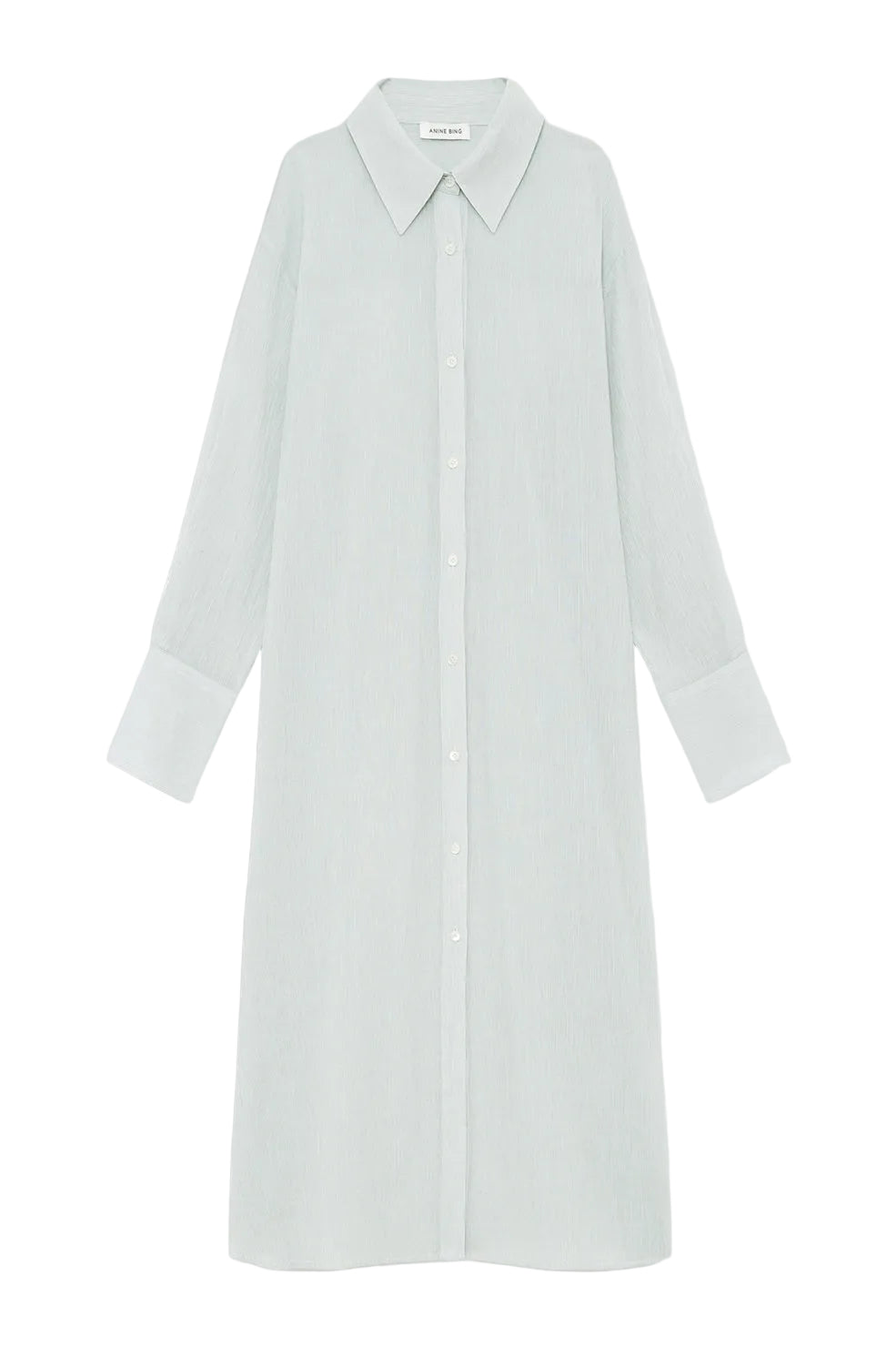 Anine Bing Noemi Dress in Green and White Mini Stripe